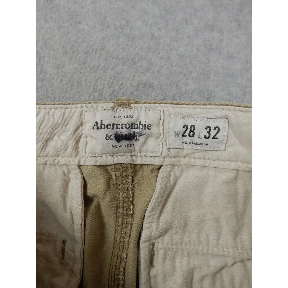 Abercrombie & Fitch Distressed Button Fly Pants (Men's 28x30)‎ Tan